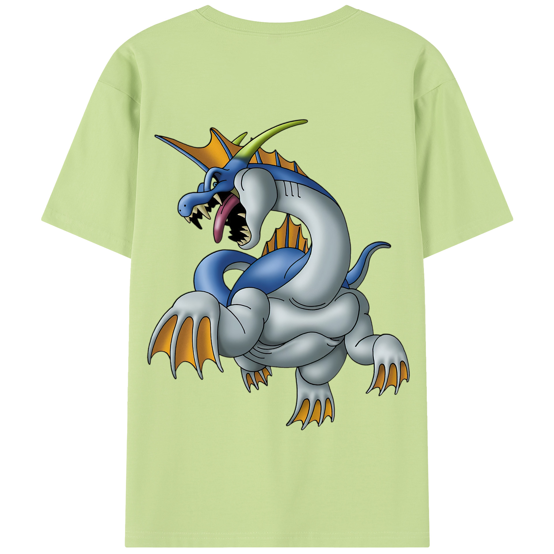（画像用） ドラゴンクエスト Doragon Kuesuto Dragon Quest 綿100％半袖Tシャツ（背面プリント）